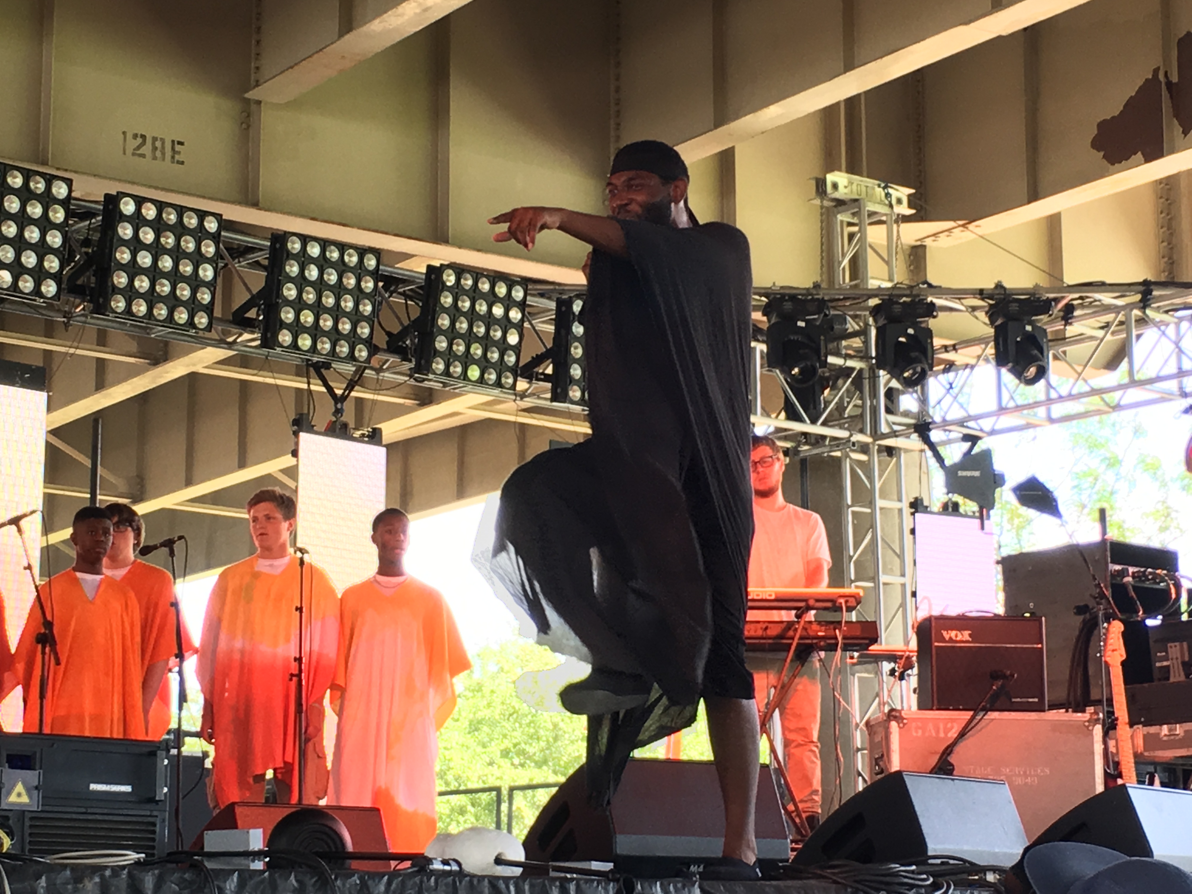 Local rapper and school teacher, 1200, gives an electrifying performance to open Forecastle. All the feels when he addressed each choir student by name  on stage